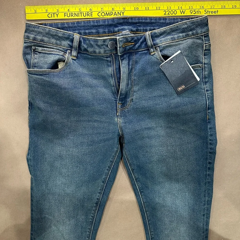 🔵 NWT ASOS Stretch Denim Jeans — W32 L30 | Premium Indigo Wash